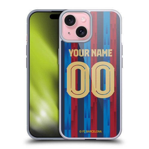 Custom Customised Personalised FC Barcelona 2022/23 Kit Home Soft Gel Case for Apple iPhone 15