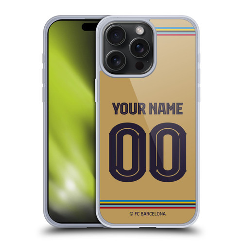 Custom Customised Personalised FC Barcelona 2022/23 Kit Away Soft Gel Case for Apple iPhone 15 Pro Max