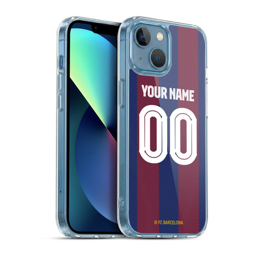 Custom Customised Personalised FC Barcelona 2023/24 Kit Home Soft Gel Case for Apple iPhone 13 Mini & MagSafe