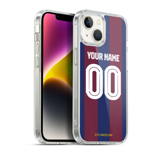Custom Customised Personalised FC Barcelona 2023/24 Kit Home Soft Gel Case for Apple iPhone 14