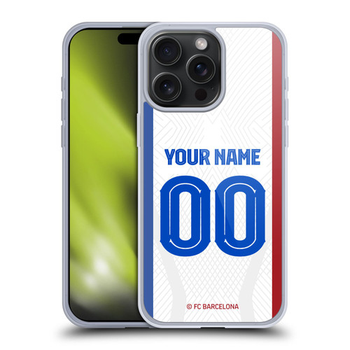 Custom Customised Personalised FC Barcelona 2023/24 Kit Away Soft Gel Case for Apple iPhone 15 Pro Max