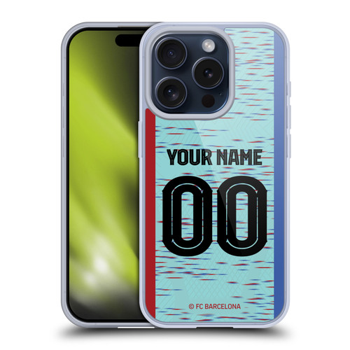 Custom Customised Personalised FC Barcelona 2023/24 Kit Third Soft Gel Case for Apple iPhone 15 Pro