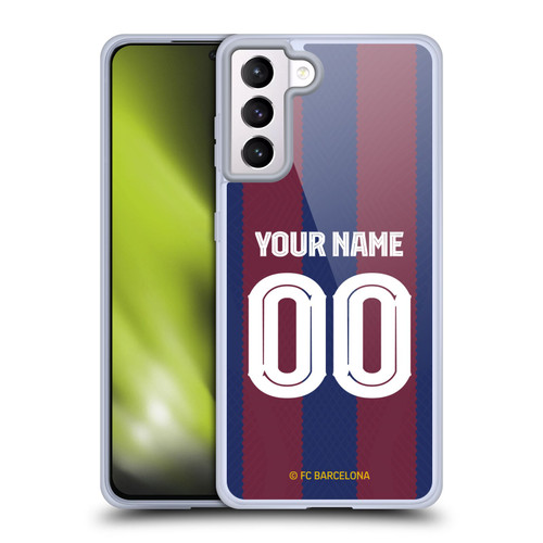 Custom Customised Personalised FC Barcelona 2023/24 Kit Home Soft Gel Case for Samsung Galaxy S21+ 5G