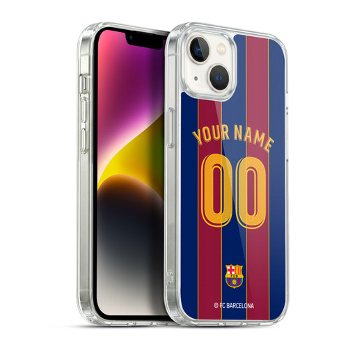 Custom Customised Personalised FC Barcelona 2020/21 Kit Home Soft Gel Case for Apple iPhone 14 Plus