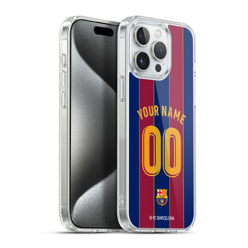 Custom Customised Personalised FC Barcelona 2020/21 Kit Home Soft Gel Case for Apple iPhone 15 Pro Max