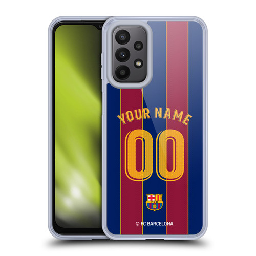 Custom Customised Personalised FC Barcelona 2020/21 Kit Home Soft Gel Case for Samsung Galaxy A23 / 5G (2022)