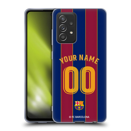 Custom Customised Personalised FC Barcelona 2020/21 Kit Home Soft Gel Case for Samsung Galaxy A52 / A52s / 5G (2021)