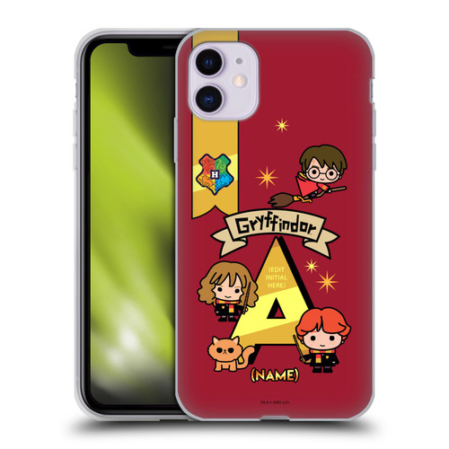 Custom Customised Personalised Harry Potter Deathly Hallows L Name Gryffindor Soft Gel Case for Apple iPhone 11