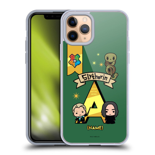 Custom Customised Personalised Harry Potter Deathly Hallows L Name Slytherin Soft Gel Case for Apple iPhone 11 Pro