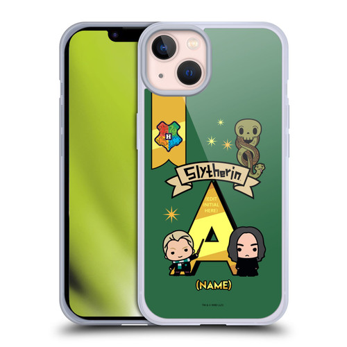 Custom Customised Personalised Harry Potter Deathly Hallows L Name Slytherin Soft Gel Case for Apple iPhone 13