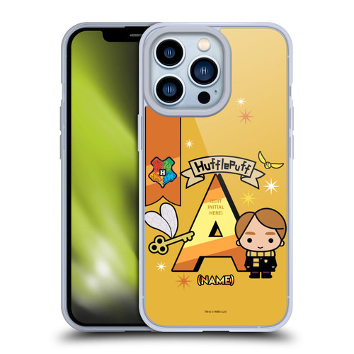 Custom Customised Personalised Harry Potter Deathly Hallows L Name Hufflepuff Soft Gel Case for Apple iPhone 13 Pro
