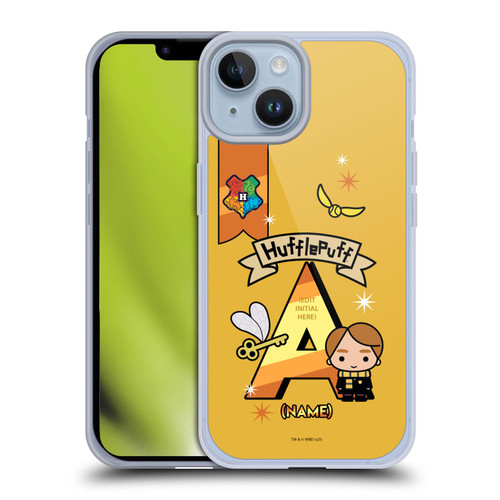 Custom Customised Personalised Harry Potter Deathly Hallows L Name Hufflepuff Soft Gel Case for Apple iPhone 14
