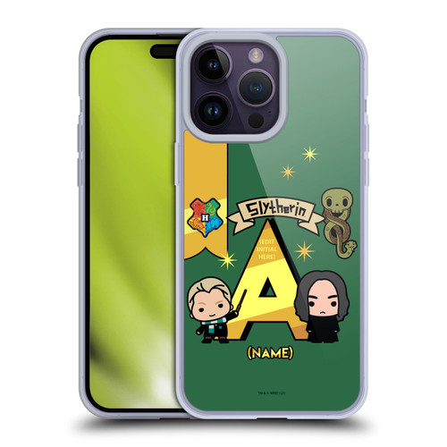 Custom Customised Personalised Harry Potter Deathly Hallows L Name Slytherin Soft Gel Case for Apple iPhone 14 Pro Max