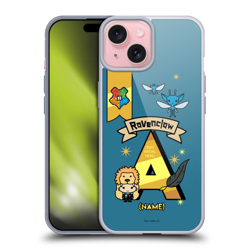 Custom Customised Personalised Harry Potter Deathly Hallows L Name Ravenclaw Soft Gel Case for Apple iPhone 15