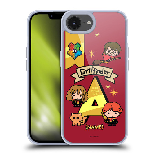Custom Customised Personalised Harry Potter Deathly Hallows L Name Gryffindor Soft Gel Case for Apple iPhone 16e