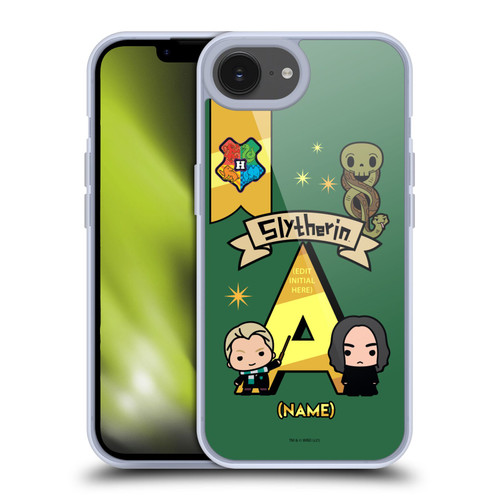 Custom Customised Personalised Harry Potter Deathly Hallows L Name Slytherin Soft Gel Case for Apple iPhone 16e