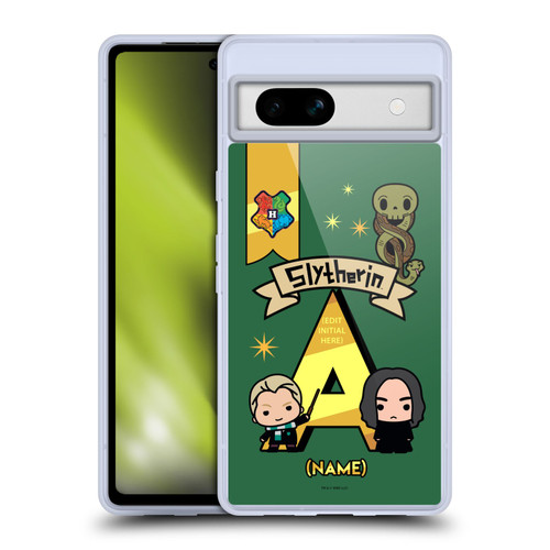 Custom Customised Personalised Harry Potter Deathly Hallows L Name Slytherin Soft Gel Case for Google Pixel 7a
