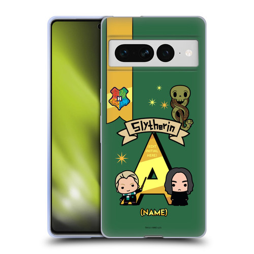 Custom Customised Personalised Harry Potter Deathly Hallows L Name Slytherin Soft Gel Case for Google Pixel 7 Pro