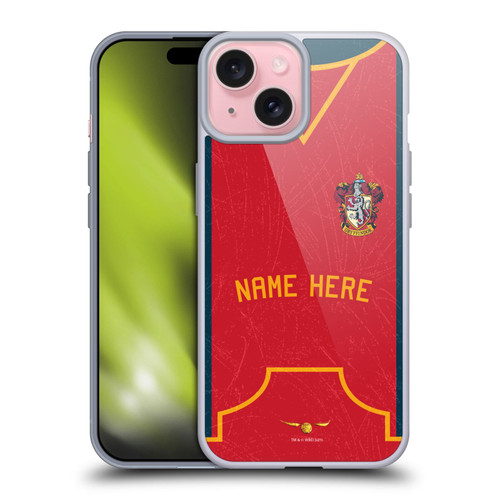 Custom Customised Personalised Harry Potter Deathly Hallows XL Gryffindor Soft Gel Case for Apple iPhone 15