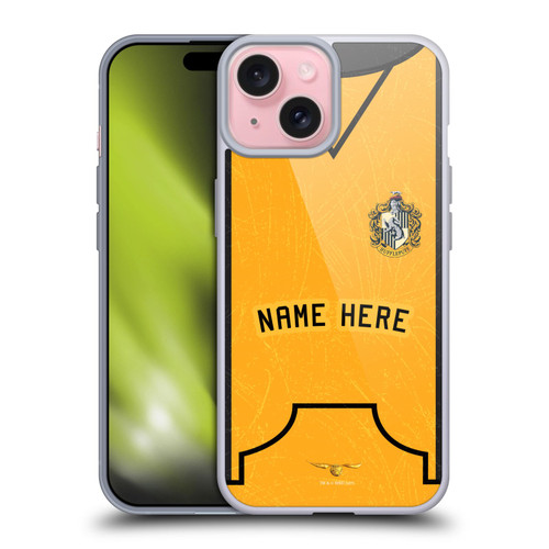 Custom Customised Personalised Harry Potter Deathly Hallows XL Hufflepuff Soft Gel Case for Apple iPhone 15