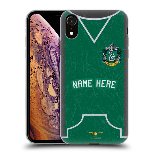 Custom Customised Personalised Harry Potter Deathly Hallows XL Slytherin Soft Gel Case for Apple iPhone XR