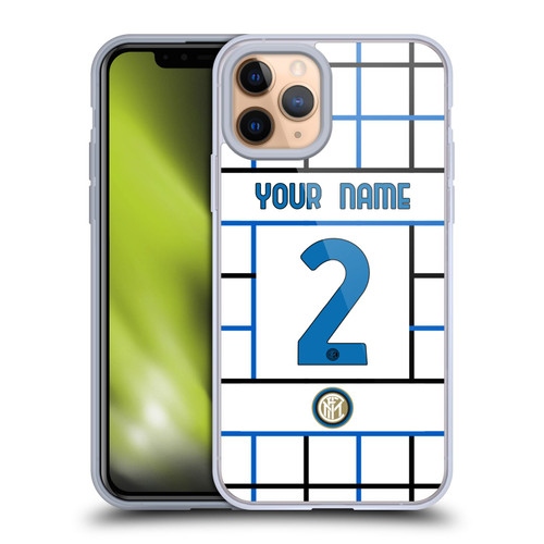 Custom Customised Personalised Inter Milan 2020/21 Crest Kit Away Soft Gel Case for Apple iPhone 11 Pro
