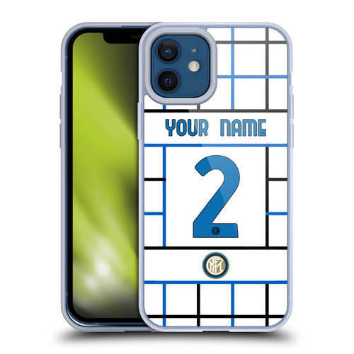Custom Customised Personalised Inter Milan 2020/21 Crest Kit Away Soft Gel Case for Apple iPhone 12 / iPhone 12 Pro