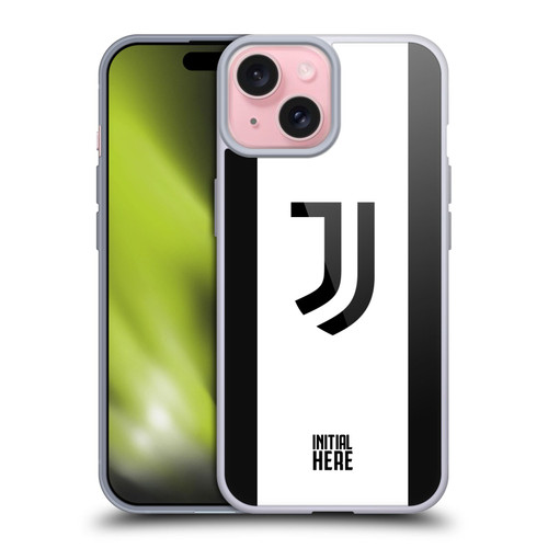 Custom Customised Personalised Juventus Football Club Graphics Bold Stripe Soft Gel Case for Apple iPhone 15
