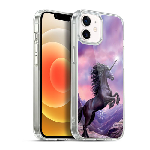 Anne Stokes Mythical Creatures Black Unicorn Soft Gel Case for Apple iPhone 12 / iPhone 12 Pro & MagSafe