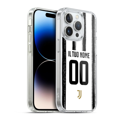 Custom Customised Personalised Juventus Football Club 2020/21 Race Kit Home Soft Gel Case for Apple iPhone 14 Pro & MagSafe