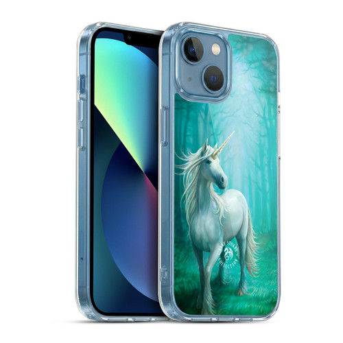 Anne Stokes Mythical Creatures Forest Unicorn Soft Gel Case for Apple iPhone 13 Mini & MagSafe