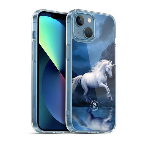 Anne Stokes Mythical Creatures Moonlight Unicorn Soft Gel Case for Apple iPhone 13 Mini & MagSafe