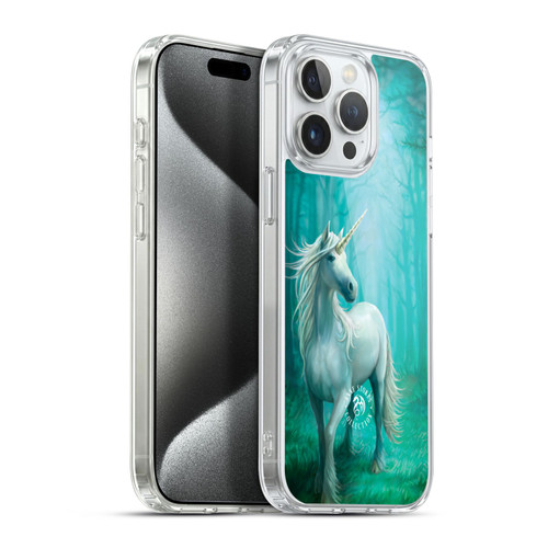 Anne Stokes Mythical Creatures Forest Unicorn Soft Gel Case for Apple iPhone 15 Pro Max & MagSafe