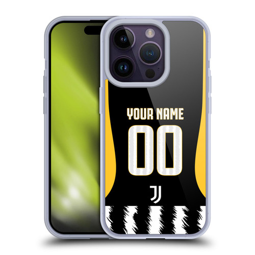 Custom Customised Personalised Juventus Football Club 2023/24 Match Kit Home Soft Gel Case for Apple iPhone 14 Pro