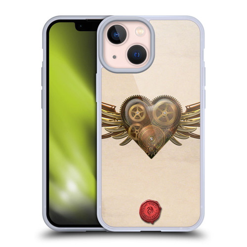 Anne Stokes Steampunk Winged Cog Heart Soft Gel Case for Apple iPhone 13 Mini