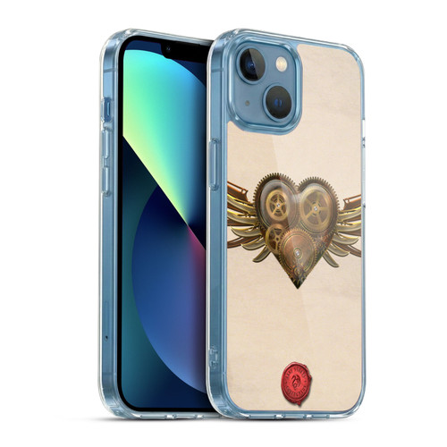 Anne Stokes Steampunk Winged Cog Heart Soft Gel Case for Apple iPhone 13 Mini & MagSafe