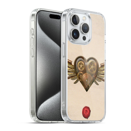 Anne Stokes Steampunk Winged Cog Heart Soft Gel Case for Apple iPhone 15 Pro & MagSafe