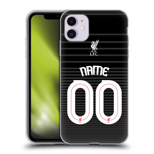 Custom Customised Personalised Liverpool Football Club Personalise Home Away Third Kit Shirt Black Soft Gel Case for Apple iPhone 11