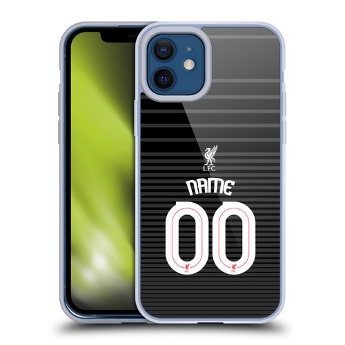 Custom Customised Personalised Liverpool Football Club Personalise Home Away Third Kit Shirt Black Soft Gel Case for Apple iPhone 12 / iPhone 12 Pro