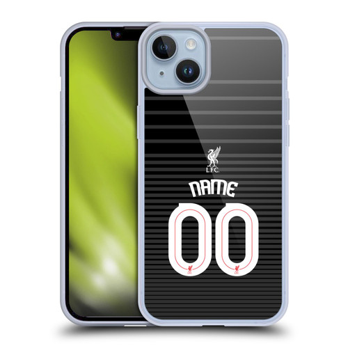 Custom Customised Personalised Liverpool Football Club Personalise Home Away Third Kit Shirt Black Soft Gel Case for Apple iPhone 14 Plus