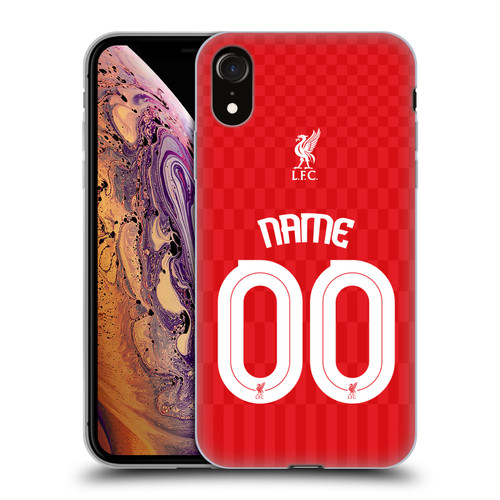 Custom Customised Personalised Liverpool Football Club Personalise Home Away Third Kit Shirt Red Soft Gel Case for Apple iPhone XR