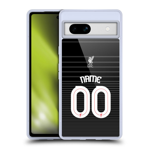 Custom Customised Personalised Liverpool Football Club Personalise Home Away Third Kit Shirt Black Soft Gel Case for Google Pixel 7a