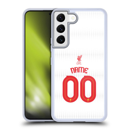Custom Customised Personalised Liverpool Football Club Personalise Home Away Third Kit Shirt White Soft Gel Case for Samsung Galaxy S22 5G