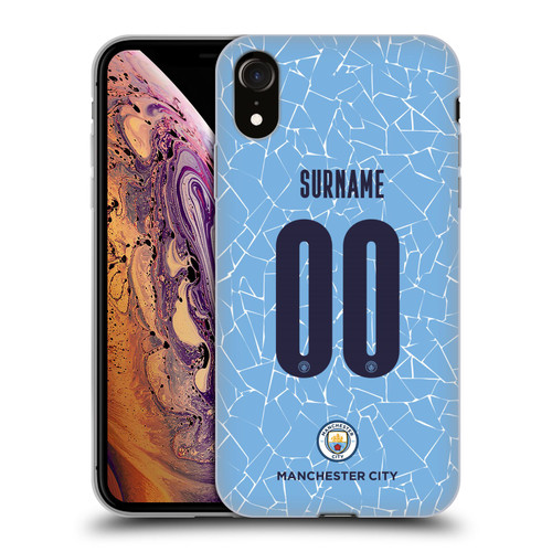 Custom Customised Personalised Manchester City Man City FC 2020/21 Badge Kit Home Soft Gel Case for Apple iPhone XR
