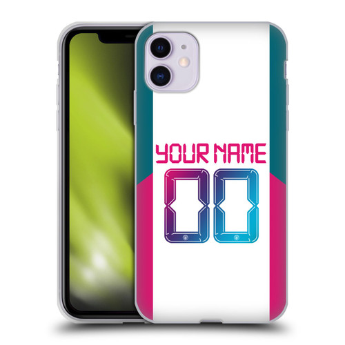 Custom Customised Personalised Manchester City Man City FC 2021/22 Badge Kit Away Soft Gel Case for Apple iPhone 11