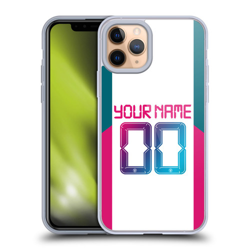 Custom Customised Personalised Manchester City Man City FC 2021/22 Badge Kit Away Soft Gel Case for Apple iPhone 11 Pro