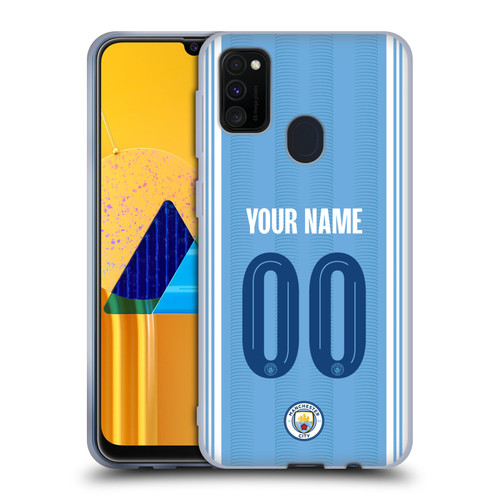 Custom Customised Personalised Manchester City Man City FC 2023/24 Badge Kit Home Soft Gel Case for Samsung Galaxy M30s (2019)/M21 (2020)
