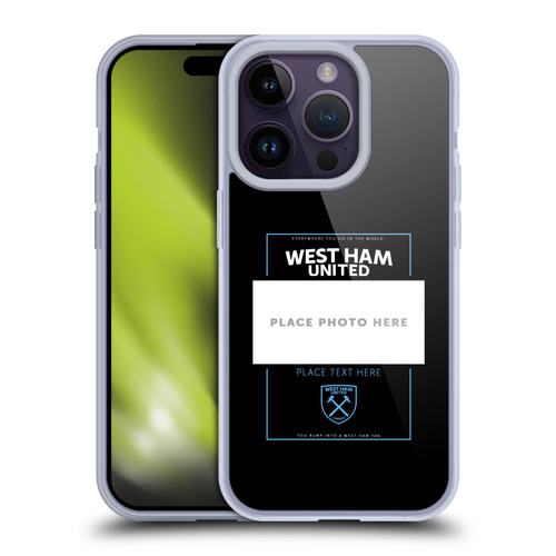 Custom Customised Personalised West Ham United FC Claret Crest 2 Soft Gel Case for Apple iPhone 14 Pro
