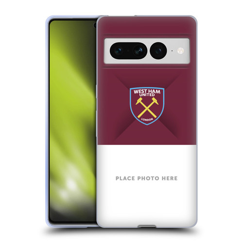 Custom Customised Personalised West Ham United FC Claret Crest 1 Soft Gel Case for Google Pixel 7 Pro