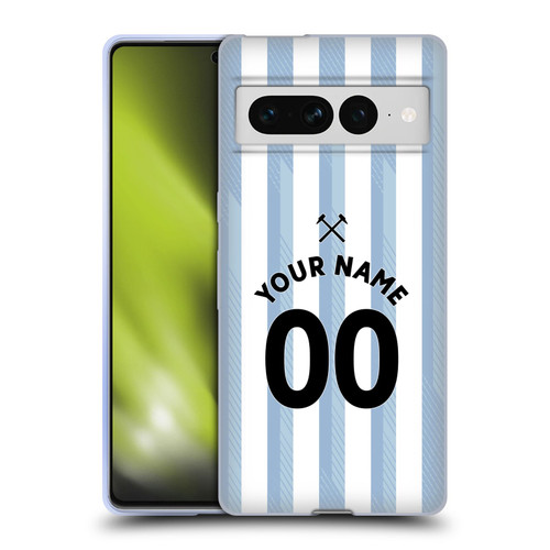 Custom Customised Personalised West Ham United FC 2021/22 Kit Away Soft Gel Case for Google Pixel 7 Pro